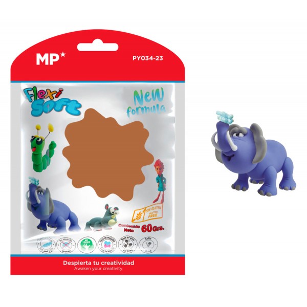 MP πλαστελίνη PY034-23, χωρίς γλουτένη, 60γρ, καφέ Γραφική Ύλη