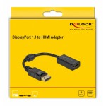 DELOCK αντάπτορας DisplayPort σε HDMI 61011, 1080p Passive, 15cm, μαύρος Εικόνα