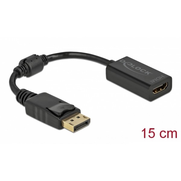 DELOCK αντάπτορας DisplayPort σε HDMI 61011, 1080p Passive, 15cm, μαύρος Εικόνα