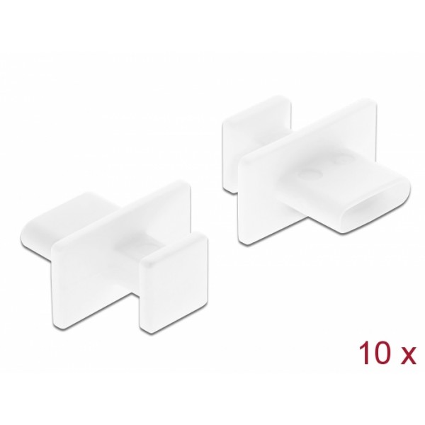 DELOCK κάλυμμα προστασίας για θύρα USB-C 64097 με λαβή, λευκό, 10τμχ USB-C (Type-C)