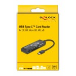 DELOCK card reader 91739 για micro SD/SD/CF/MS/xD, USB-C, μαύρο USB Hubs - Card Readers