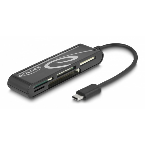 DELOCK card reader 91739 για micro SD/SD/CF/MS/xD, USB-C, μαύρο USB Hubs - Card Readers