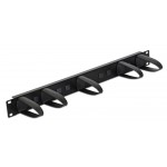 DELOCK cable management 43345 για rack 19"/1U, 5x γάντζοι, μαύρο Καμπίνες - Rack