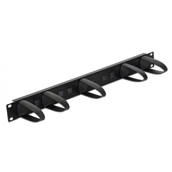 DELOCK cable management 43345 για rack 19"/1U, 5x γάντζοι, μαύρο Καμπίνες - Rack