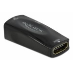 DELOCK αντάπτορας HDMI σε VGA 66560, 1080p/60Hz, μαύρος Εικόνα