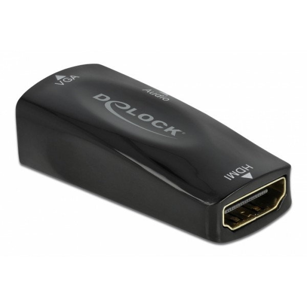 DELOCK αντάπτορας HDMI σε VGA 66560, 1080p/60Hz, μαύρος Εικόνα