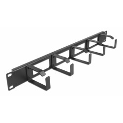 DELOCK cable management 66659 για rack 19"/1U, 5x γάντζοι, μαύρο Καμπίνες - Rack