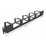 DELOCK cable management 66659 για rack 19"/1U, 5x γάντζοι, μαύρο Καμπίνες - Rack