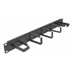 DELOCK cable management 66848 για rack 19"/1U, 5x γάντζοι, μαύρο Καμπίνες - Rack