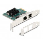 DELOCK κάρτα επέκτασης PCIe x1 σε 2x RJ45 Gigabit 88205, 1000Mbps Κάρτες Δικτύου - USB Dongles