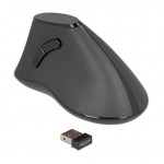 DELOCK ασύρματο vertical ποντίκι 12622 οπτικό, 5 πλήκτρα, 1000DPI, μαύρο Ποντίκια
