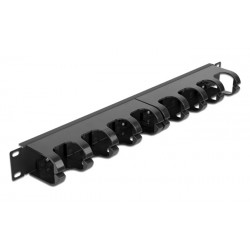 DELOCK cable management 66849 για rack 19"/1U, 10x γάντζοι, μαύρο Καμπίνες - Rack