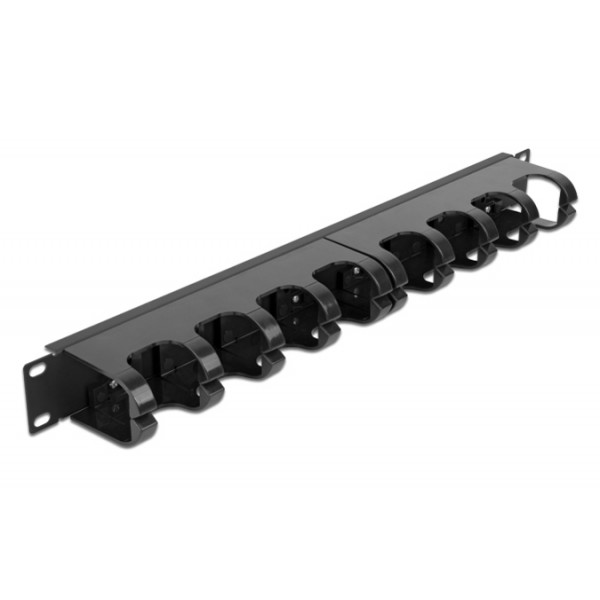 DELOCK cable management 66849 για rack 19"/1U, 10x γάντζοι, μαύρο Καμπίνες - Rack