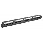 GOOBAY patch panel 93866, 19"/1U, 24x θύρες δικτύου, CAT 6, μαύρo Καμπίνες - Rack