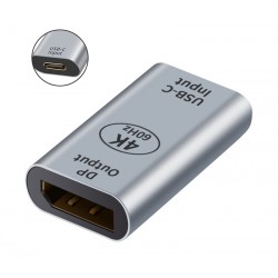 POWERTECH αντάπτορας USB-C σε DisplayPort PTH-097, 4K/60Hz, γκρι USB-C (Type-C)
