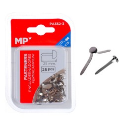 MP διχαλωτοί συνδετήρες PA352-3, μεταλλικοί, 25mm, ασημί, 25τμχ Γραφική Ύλη