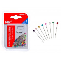 MP πινέζες με κεφάλι PA356-2, μεταλλικές, 3.75cm, πολύχρωμες, 90τμχ Γραφική Ύλη