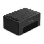 DELOCK docking station 64187, clone/erase function, 2x SSD, 5Gb/s, μαύρο Θήκες & Trays Σκληρών Δίσκων