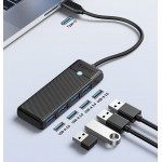 ORICO USB-C hub PAPW4A-C3 με 4x USB θύρες, 5Gbps, μαύρο USB Hubs - Card Readers