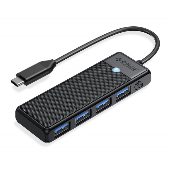 ORICO USB-C hub PAPW4A-C3 με 4x USB θύρες, 5Gbps, μαύρο USB Hubs - Card Readers