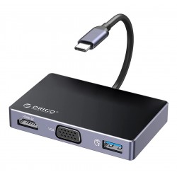 ORICO docking station DM-5P, USB/USB-C/HDMI/VGA/3.5mm, 4K, 100W, μαύρο USB Hubs - Card Readers