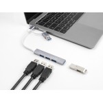 DELOCK USB hub 64214, 4x USB θύρες, USB & USB-C σύνδεση, γκρι USB Hubs - Card Readers