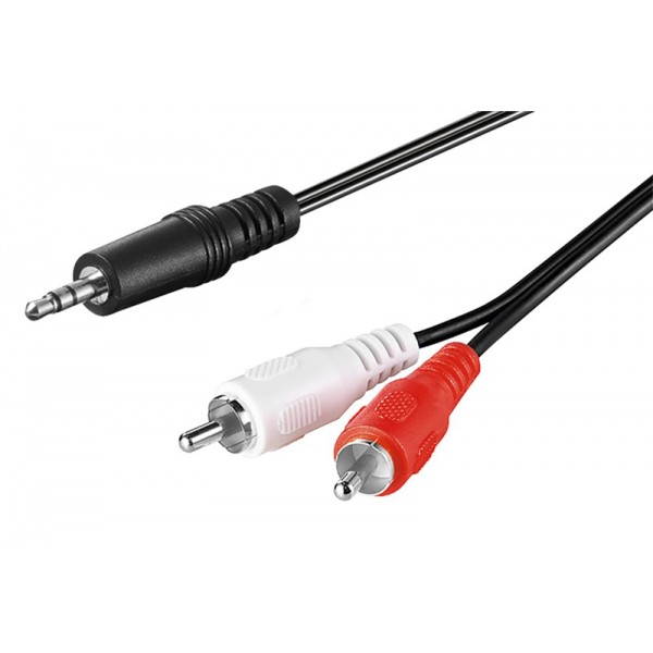 GOOBAY καλώδιο 3.5mm σε 2x RCA 51648, CU, 1m, μαύρο Ήχος