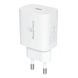 POWERTECH φορτιστής τοίχου PT-1091, USB-C, PD 20W, λευκός Φορτιστές Κινητών