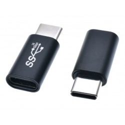 POWERTECH αντάπτορας USB-C CAB-UC063, αρσενικό σε θηλυκό, 10Gbps, μαύρος USB-C (Type-C)