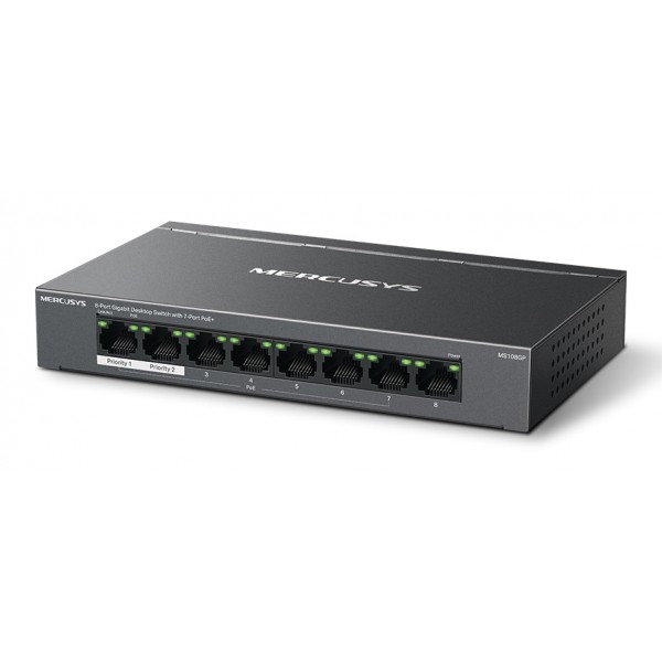 MERCUSYS Desktop Switch MS108GP, 8x 10/100/1000 Mbps, PoE+, Ver. 1.0 Switches