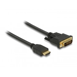 DELOCK καλώδιο HDMI σε DVI 85653, 2K/60Hz, 7.92 Gbps, 1.5m, μαύρο Εικόνα