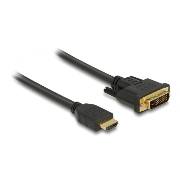 DELOCK καλώδιο HDMI σε DVI 85653, 2K/60Hz, 7.92 Gbps, 1.5m, μαύρο Εικόνα
