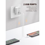 LDNIO φορτιστής τοίχου A201 με καλώδιο USB-C, 2x USB, 12W, λευκός Φορτιστές Κινητών
