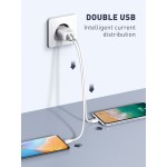 LDNIO φορτιστής τοίχου A2218 με καλώδιο USB-C, 2x USB, 12W, λευκός Φορτιστές Κινητών