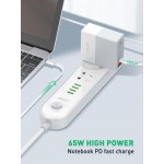 LDNIO φορτιστής τοίχου A2620C με καλώδιο, USB & USB-C, 65W PD, λευκός Φορτιστές Κινητών