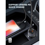 LDNIO φορτιστής αυτοκινήτου C510Q με καλώδιο, USB & USB-C, 38W, μαύρος Φορτιστές Κινητών