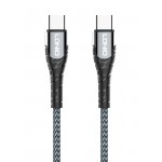 LDNIO καλώδιο USB-C σε USB-C LC102, 65W PD, 2m, γκρι USB-C (Type-C)
