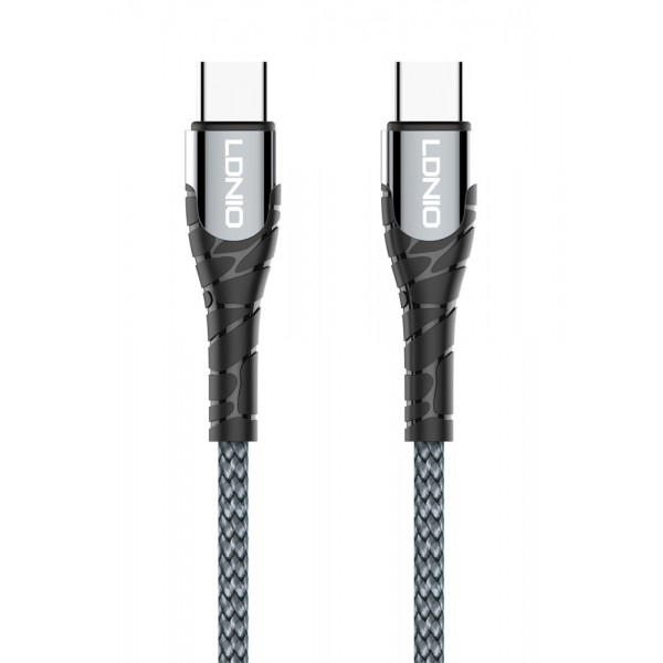 LDNIO καλώδιο USB-C σε USB-C LC102, 65W PD, 2m, γκρι USB-C (Type-C)