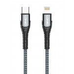 LDNIO καλώδιο Lightning σε USB-C LC111, 30W PD, 1m, γκρι USB-C (Type-C)