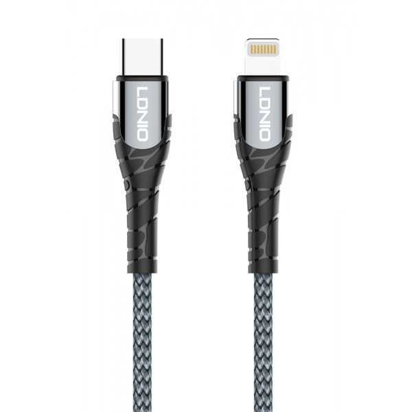 LDNIO καλώδιο Lightning σε USB-C LC111, 30W PD, 1m, γκρι USB-C (Type-C)