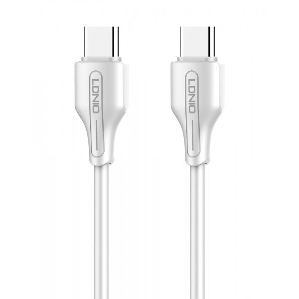 LDNIO καλώδιο USB-C σε USB-C LC121C, 65W PD, 1m, λευκό USB-C (Type-C)