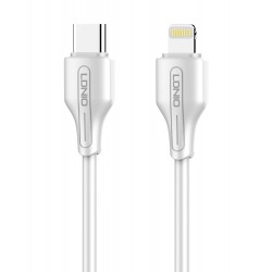 LDNIO καλώδιο Lightning σε USB-C LC121I, 30W PD, 1m, λευκό USB-C (Type-C)