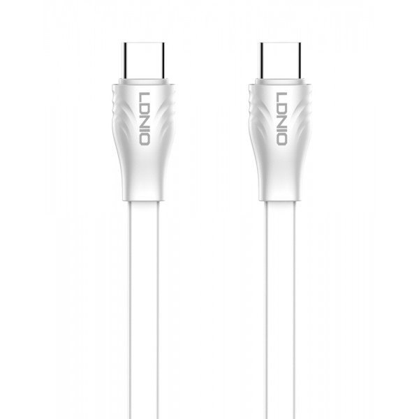 LDNIO καλώδιο USB-C σε USB-C LC131C, 65W PD, 1m, λευκό USB-C (Type-C)