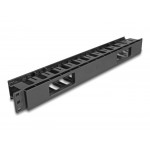 DELOCK cable management 67021 για rack 19"/1U, 2 ανοίγματα, μαύρο Καμπίνες - Rack
