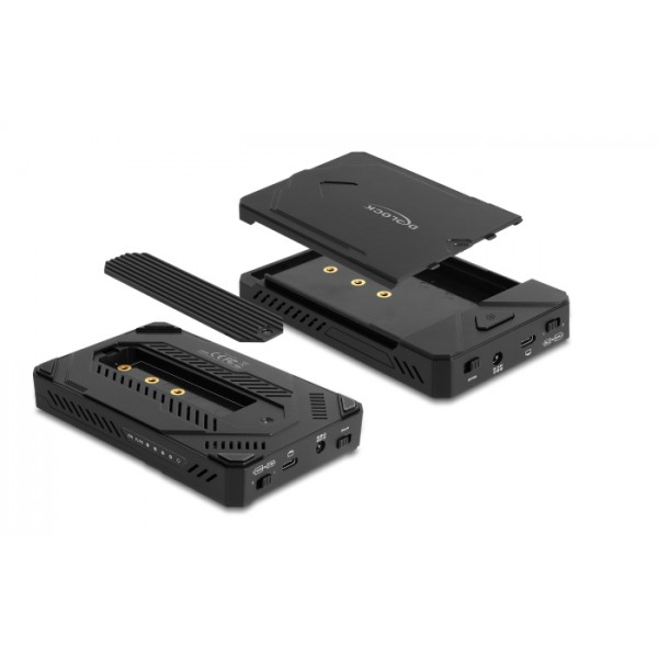 DELOCK θήκη για M.2 & 2.5" SATA SSD/HDD 42020, USB-C, λειτουργία κλώνου Θήκες & Trays Σκληρών Δίσκων