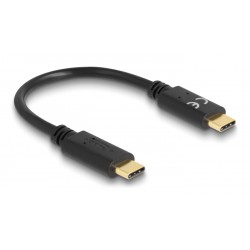 DELOCK καλώδιο USB-C 85356, PD 5A, 15cm, E-Marker, μαύρο USB-C (Type-C)
