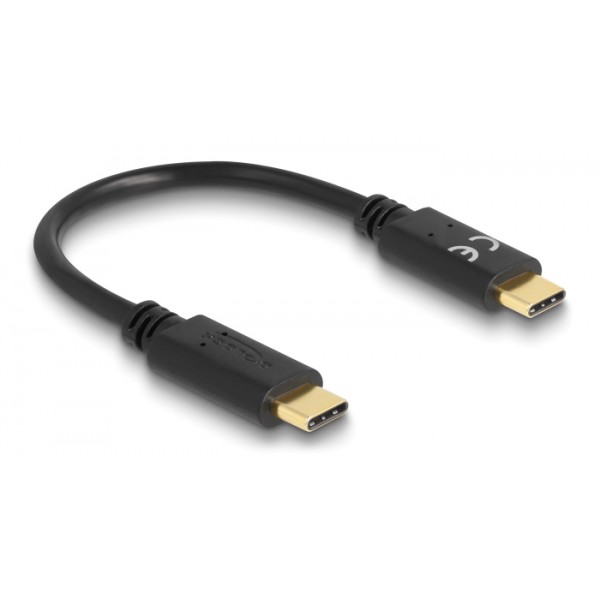 DELOCK καλώδιο USB-C 85356, PD 5A, 15cm, E-Marker, μαύρο USB-C (Type-C)