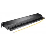 GOOBAY patch panel 90854, 19"/1U, 24x ports, CAT 6a STP, μαύρo Καμπίνες - Rack