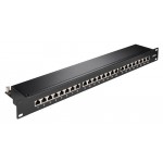 GOOBAY patch panel 90854, 19"/1U, 24x ports, CAT 6a STP, μαύρo Καμπίνες - Rack