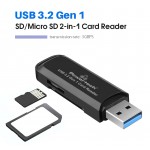 POWERTECH card reader PT-1112 για SD & micro SD, USB 3.2, 5Gbps, μαύρο USB Hubs - Card Readers